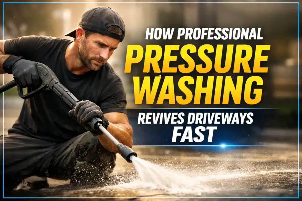How Professional Pressure Washing Revives Driveways Fast
