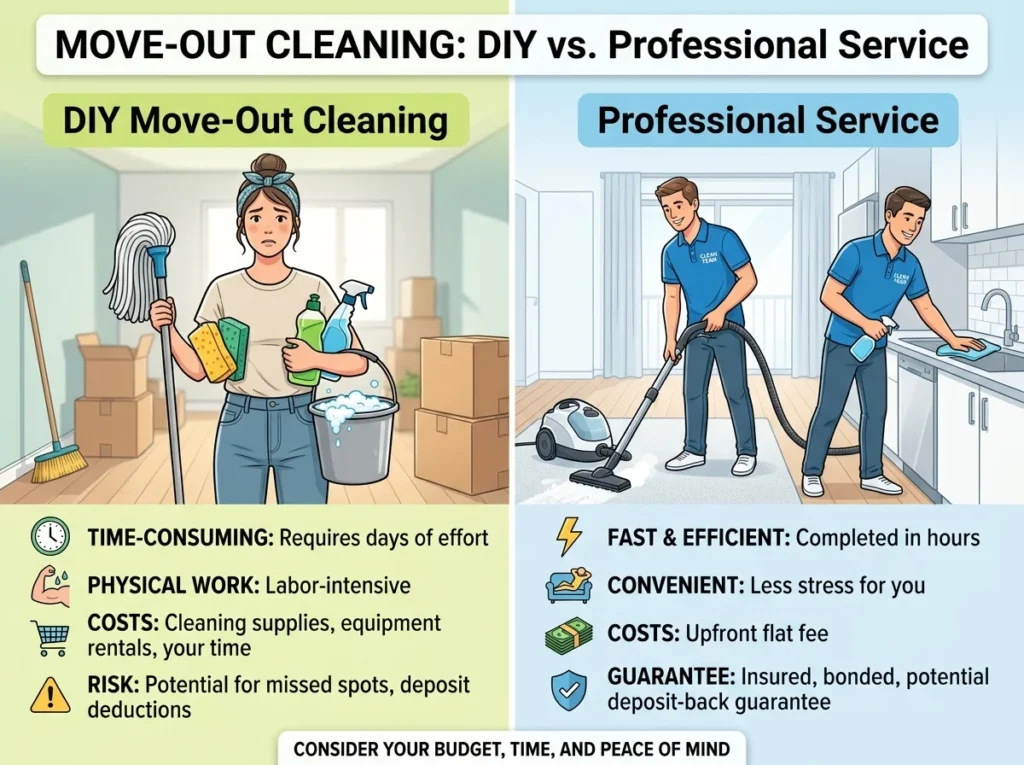 DIY Move-Out Cleaning vs Professional Service