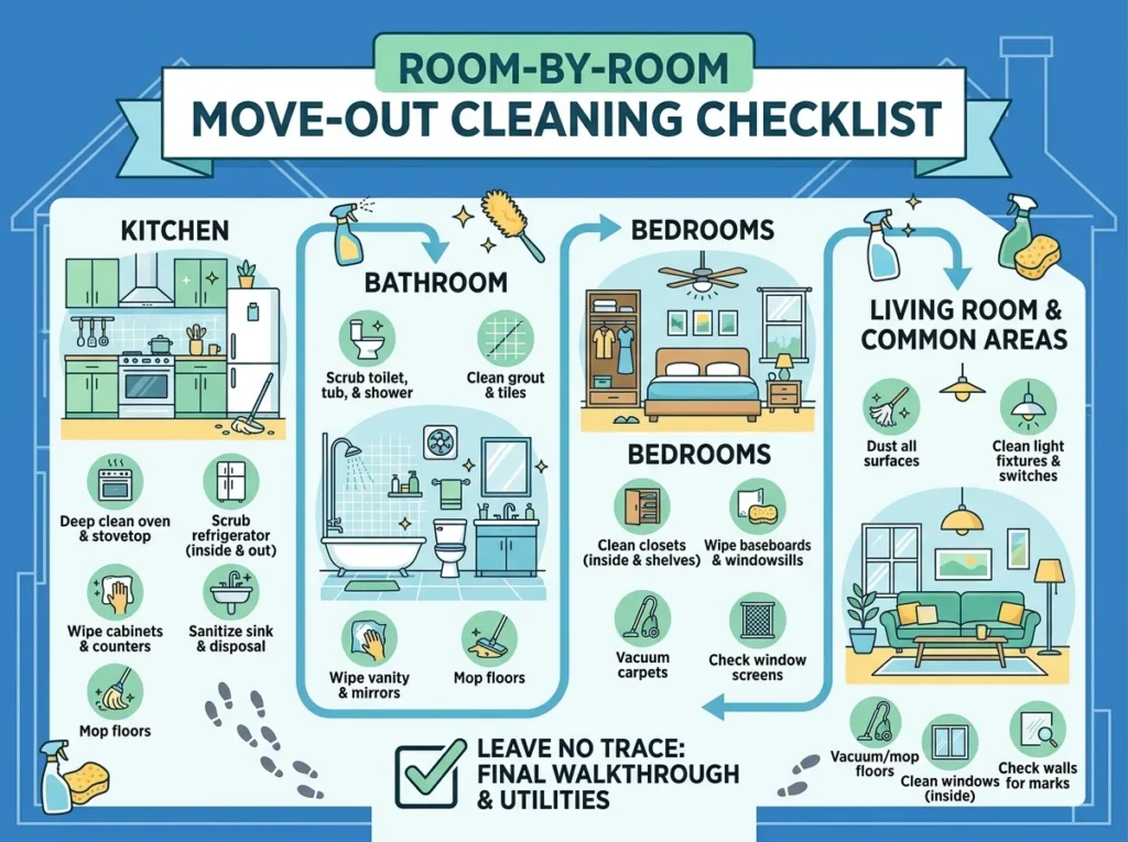 Room by Room Move Out Cleaning Checklist